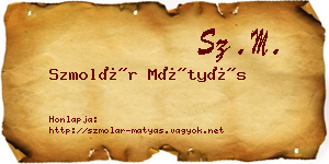 Szmolár Mátyás névjegykártya
